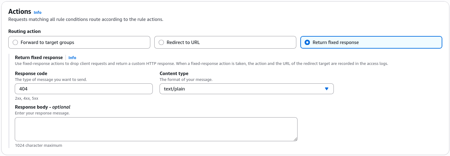 ALB available actions