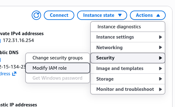 Attaching IAM Role to EC2