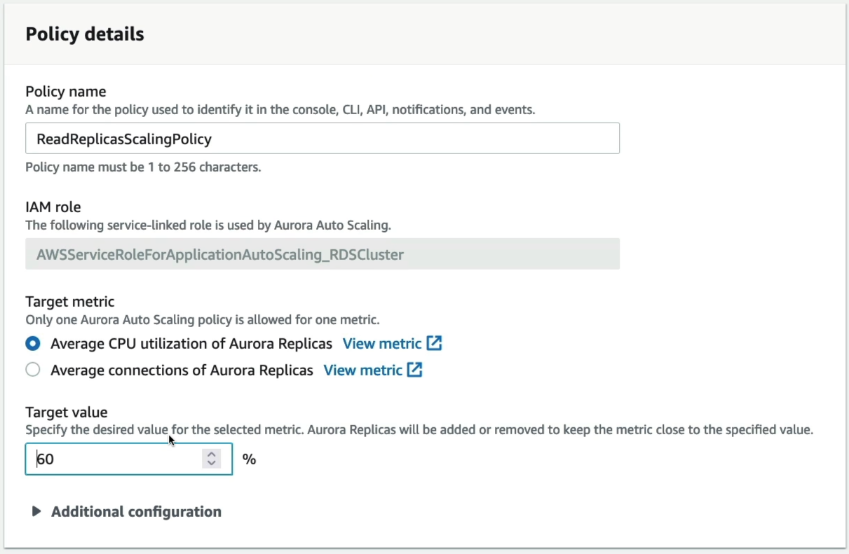 Read replica auto scaling