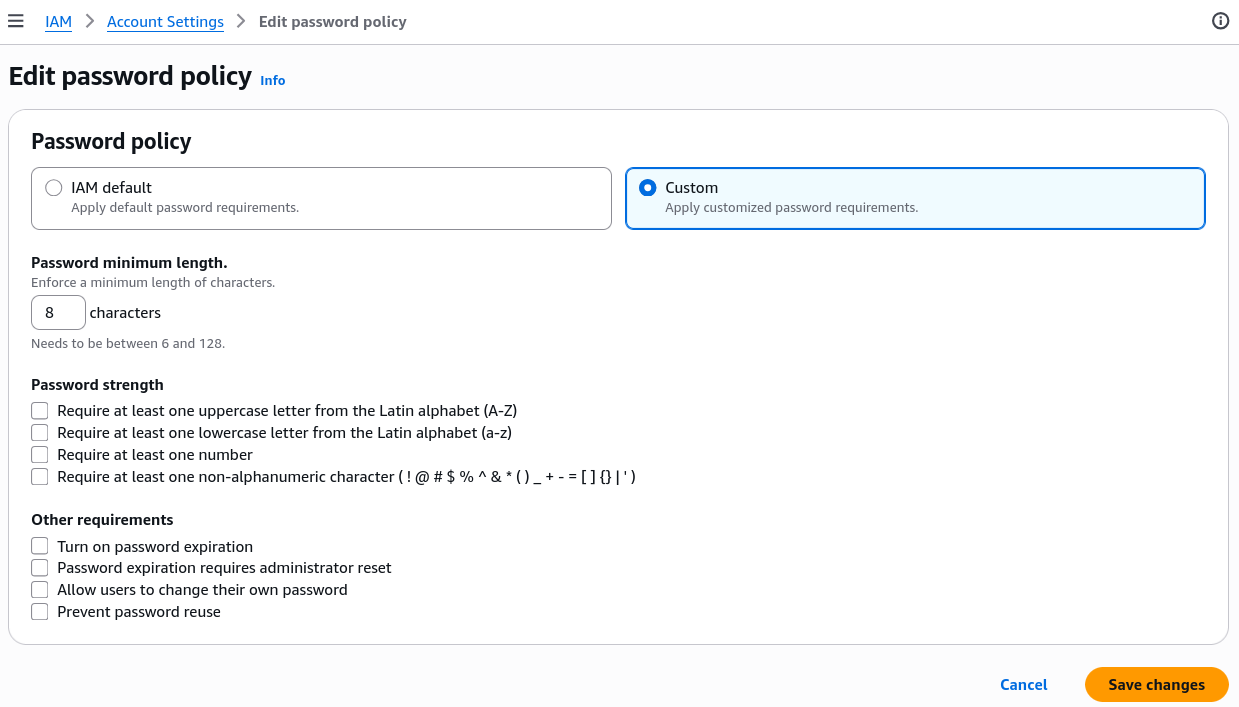 Configure Password Policy