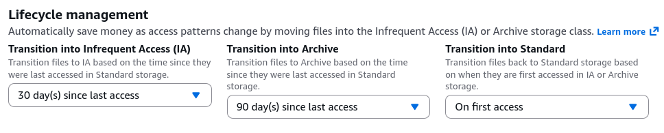 EFS Lifecycle Management