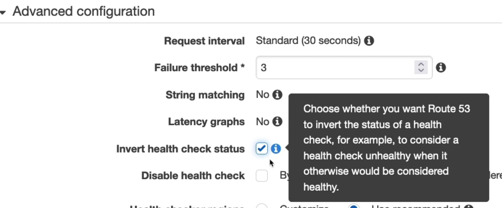 Invert health check status
