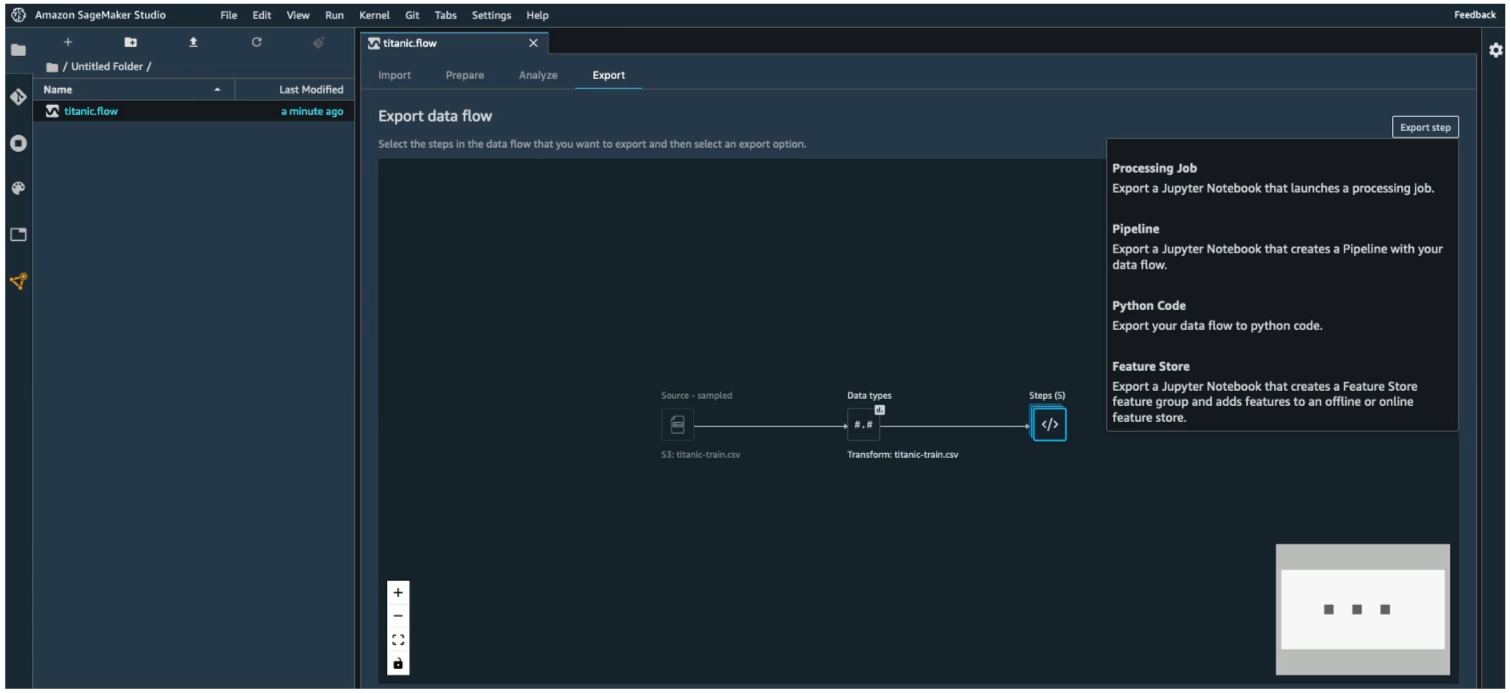 SageMaker Canvas Export Data Flow