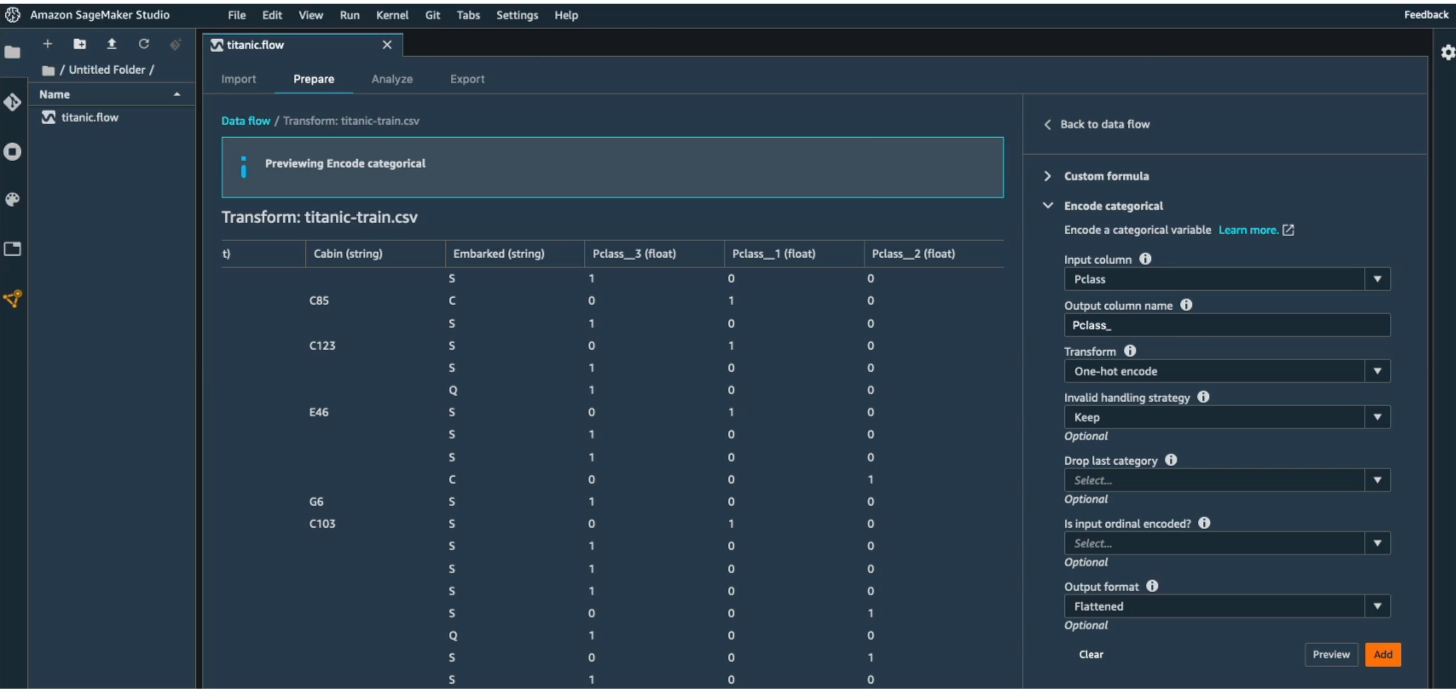 SageMaker Canvas Transform Data