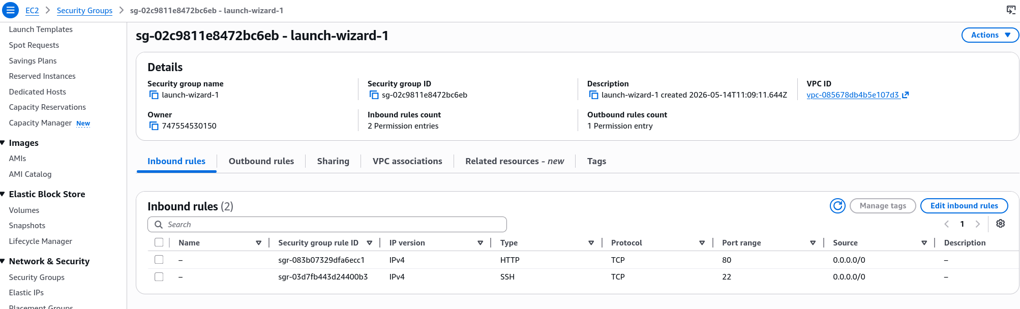 Security Group Dashboard